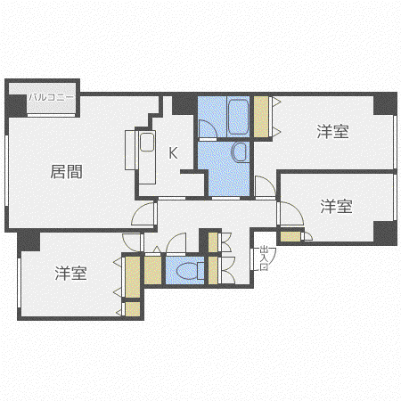 PLUM COURT(3LDK/3階)の間取り写真