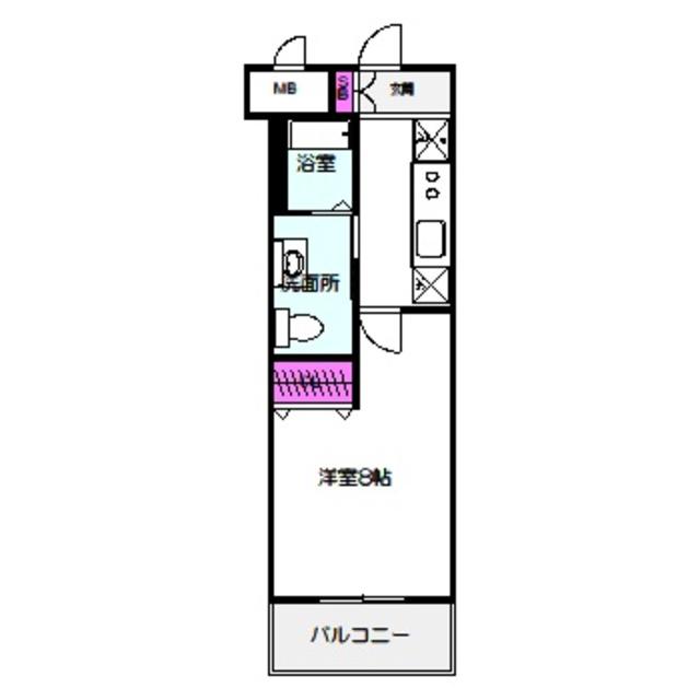 エルプレイス京橋(1K/4階)の間取り写真
