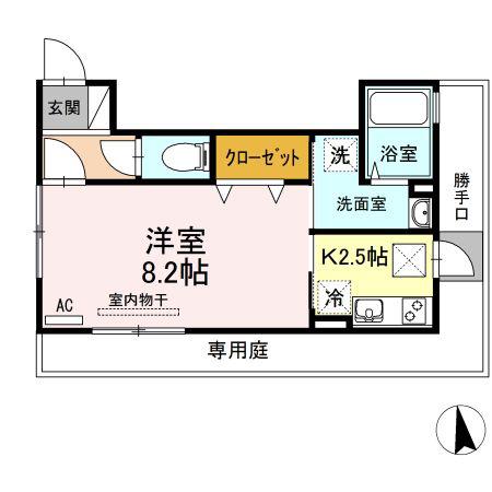 プリメーラ石井城III(1K/1階)の間取り写真