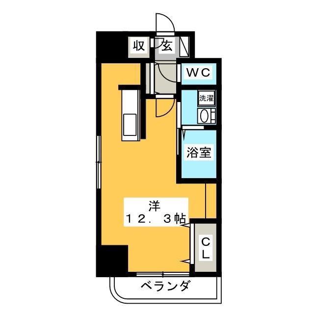 レ・ベント岐阜(ワンルーム/8階)の間取り写真