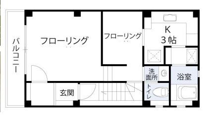 R 13040 202(1DK/2階)の間取り写真