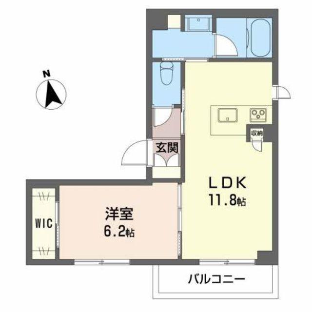 CELESTE(1LDK/2階)の間取り写真