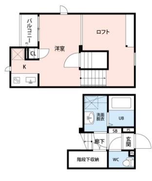 CB原市エクラ(1K/2階)の間取り写真