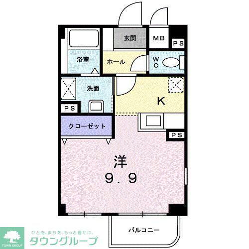 ラフィネ志久(ワンルーム/3階)の間取り写真