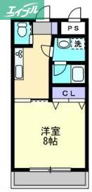 ハアラン一ノ宮(1K/2階)の間取り写真