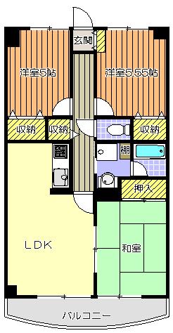 ベルデュール大泉(3LDK/2階)の間取り写真