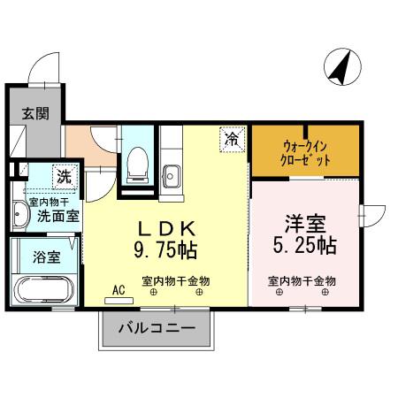 DOLCE VITA(1LDK/2階)の間取り写真