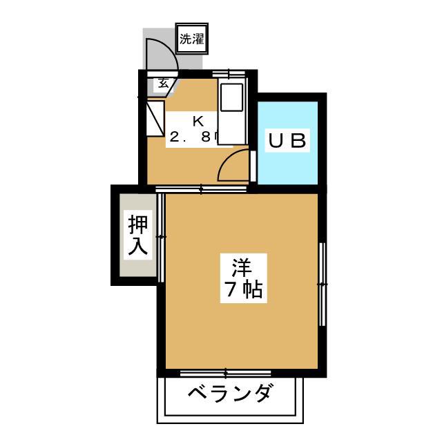 カーサ相原(1K/2階)の間取り写真