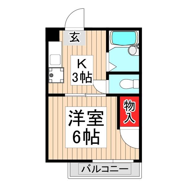 吉野マンション(1K/3階)の間取り写真