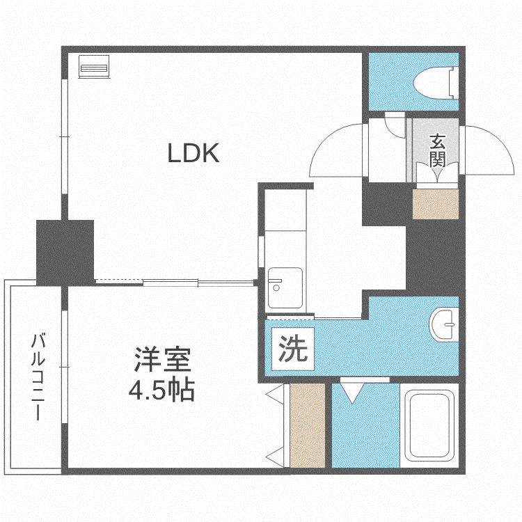 レジディア北二条イーストIII(1LDK/11階)の間取り写真