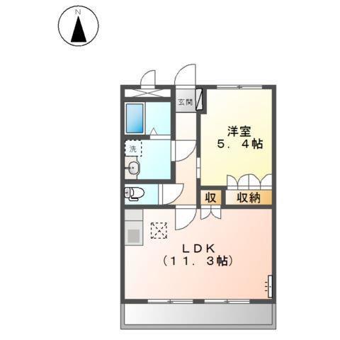 メゾンフレグランス(1LDK/1階)の間取り写真