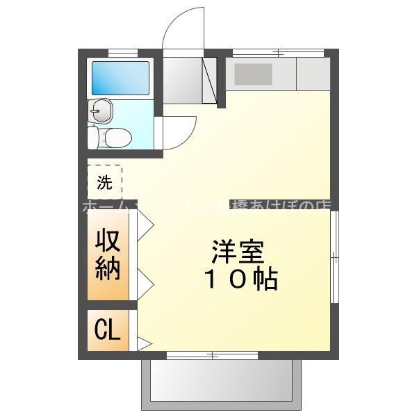 ハレモアナ(ワンルーム/2階)の間取り写真