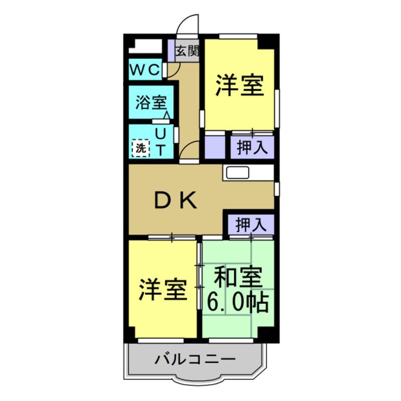 エクセレントコート(3DK/2階)の間取り写真