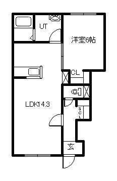 ティラトーレI・II(1LDK/1階)の間取り写真