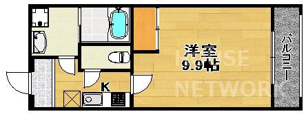 SUNRISE出町(1K/2階)の間取り写真
