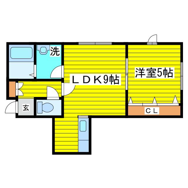 フラットMT21(1LDK/2階)の間取り写真