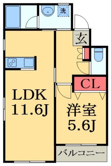 ティアラ(1LDK/2階)の間取り写真