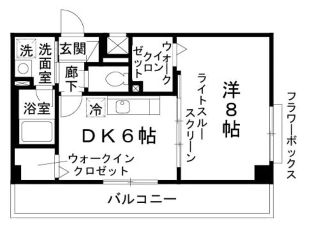 リヴェール鳳(1DK/3階)の間取り写真