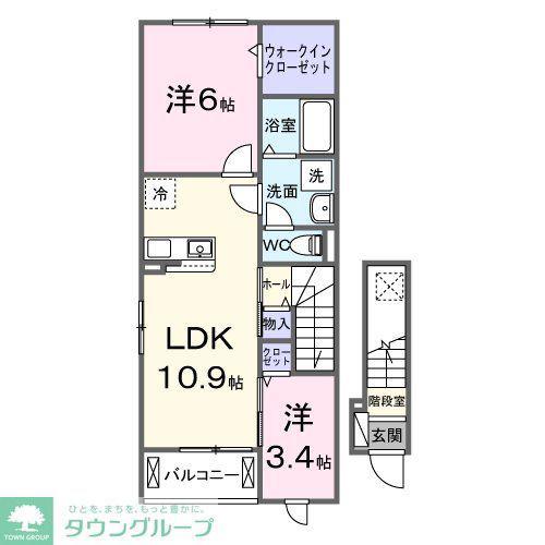 M・シャルマンローズG(2LDK/2階)の間取り写真