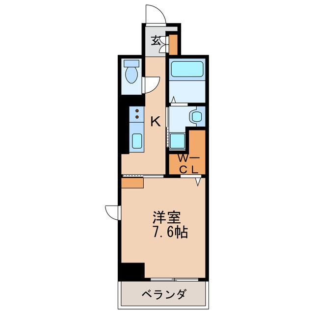 ホワイトメゾン新栄(1K/6階)の間取り写真