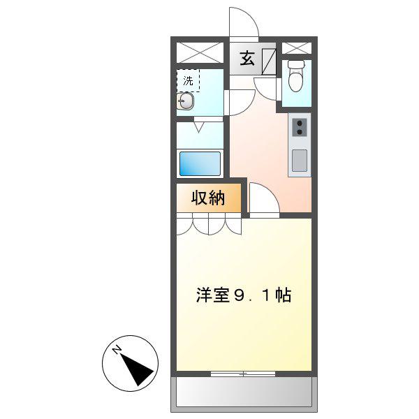 コンフィード(1K/1階)の間取り写真
