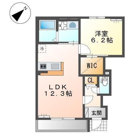 ブルーノ(1LDK/1階)の間取り写真