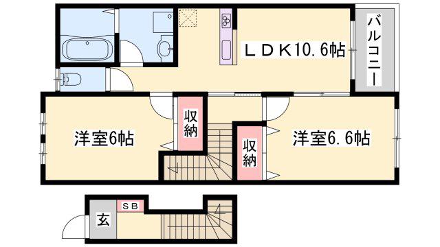 ファインシア(2LDK/2階)の間取り写真