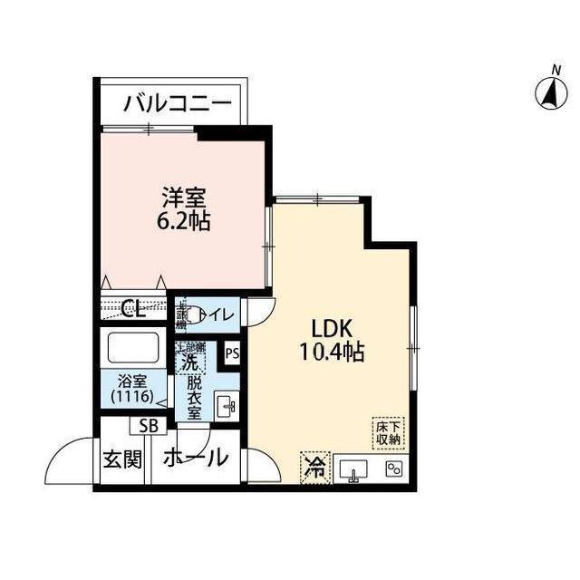 エクセラン柴崎町(1LDK/1階)の間取り写真