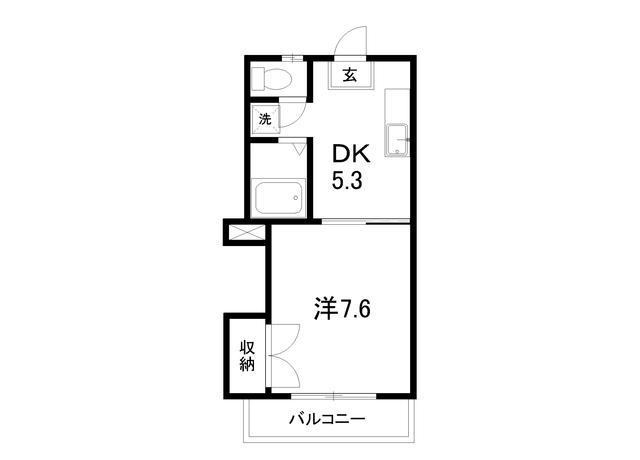 コーポラス三穂(1DK/2階)の間取り写真