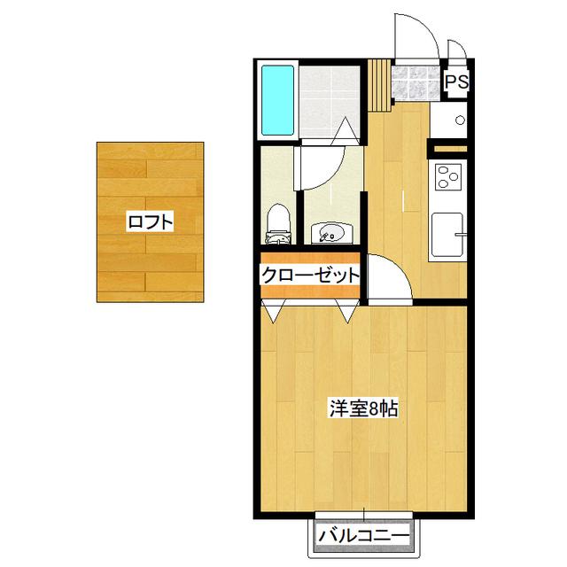 セジュールYOU(1K/2階)の間取り写真