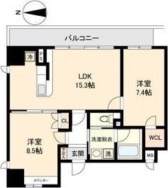 ランドハウス泉(2LDK/9階)の間取り写真