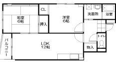 ボナールN(2LDK/4階)の間取り写真