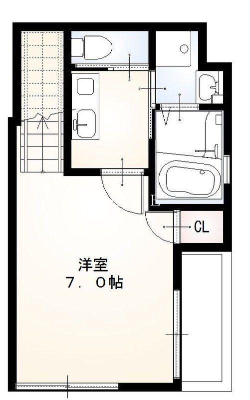 GLANZ小石川(1K/2階)の間取り写真
