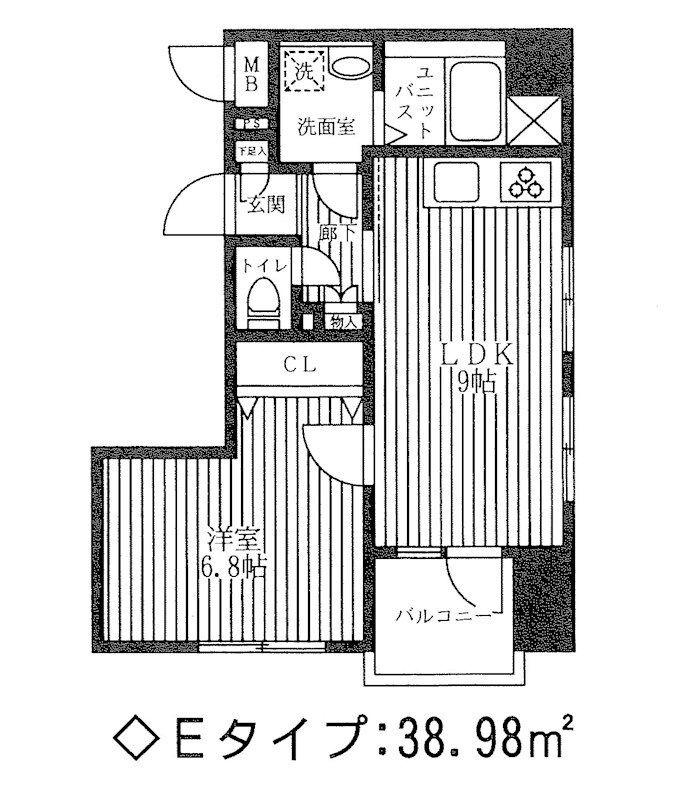 レシオ イシワラ(1LDK/4階)の間取り写真