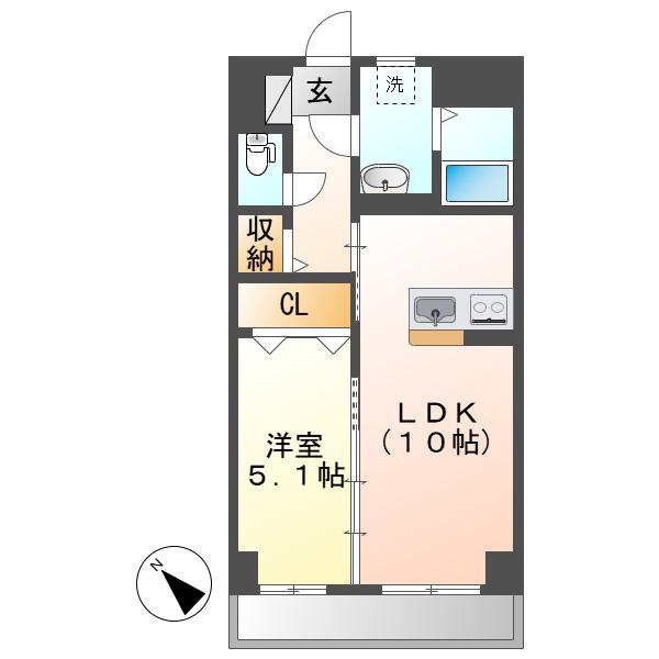T-STYLE KURASHIKI(1LDK/5階)の間取り写真