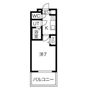 パルティール並木 (1K/4階)の間取り写真