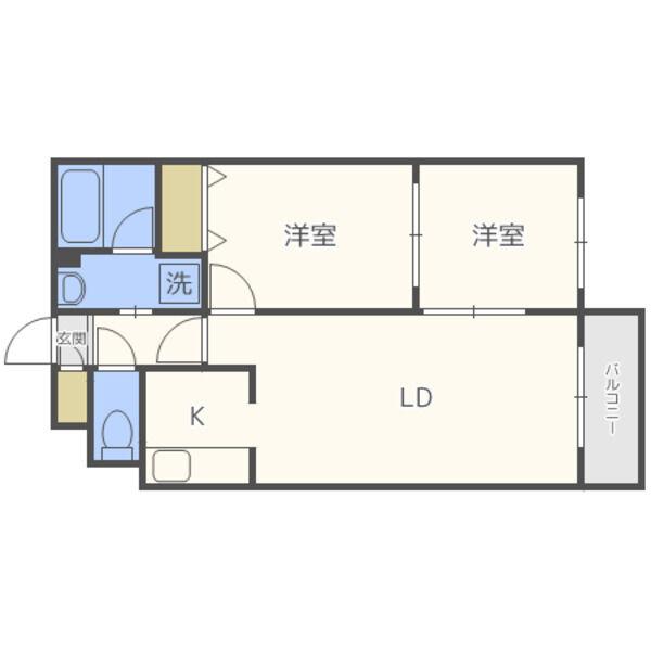 DOMUS33(2LDK/5階)の間取り写真