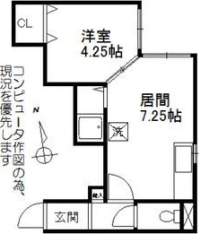 メゾンド・J(1DK/3階)の間取り写真