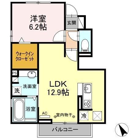 カーサ・カミリアII(1LDK/1階)の間取り写真