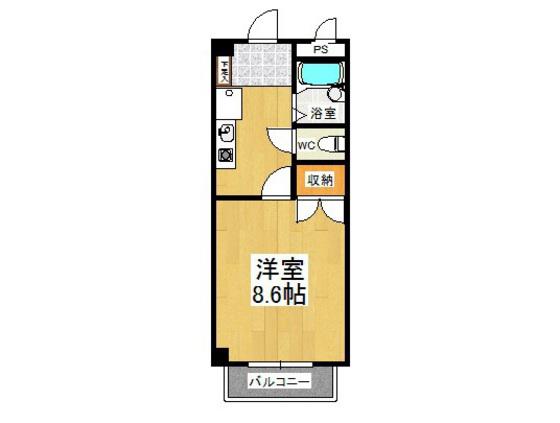 フォレスト大元(1K/3階)の間取り写真