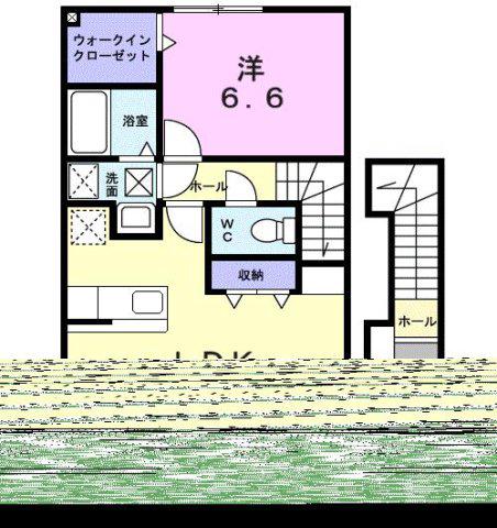 サンセールI(1LDK/2階)の間取り写真