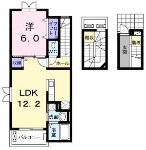 メゾンドフラン(1LDK/3階)の間取り写真