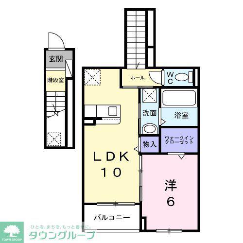 ベル・コリーヌB(1LDK/2階)の間取り写真