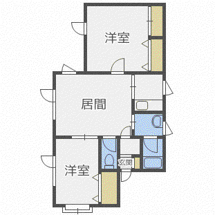 ΑNEXTウールー(2LDK/1階)の間取り写真