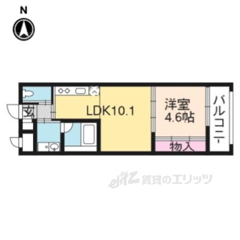 モノ コモド ウエスト(1LDK/3階)の間取り写真