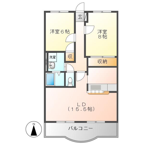 LOTOS BLUME I(2LDK/1階)の間取り写真