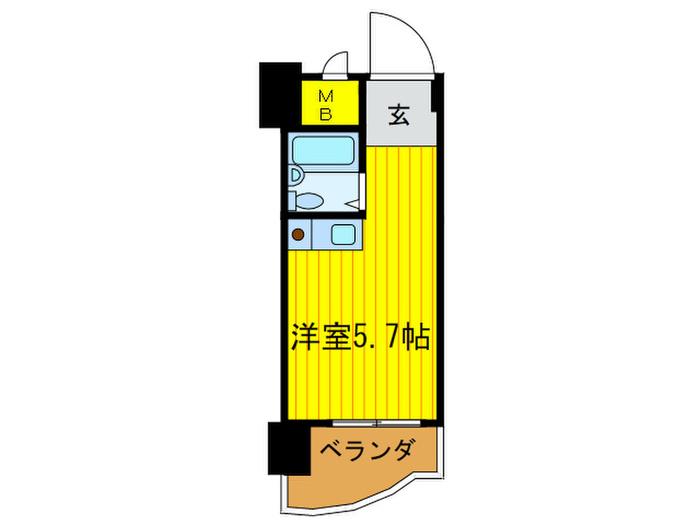 朝日プラザ高瀬川(ワンルーム/4階)の間取り写真