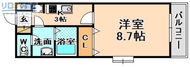 BRANC(1K/2階)の間取り写真