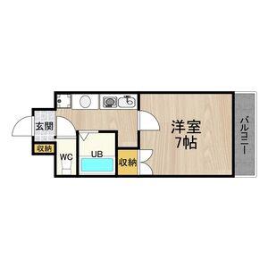 パークモダン高井田(1K/2階)の間取り写真