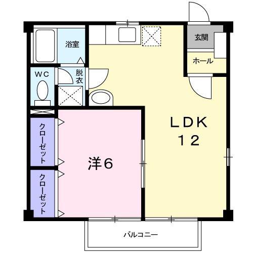 ミューズ松本III(1LDK/2階)の間取り写真